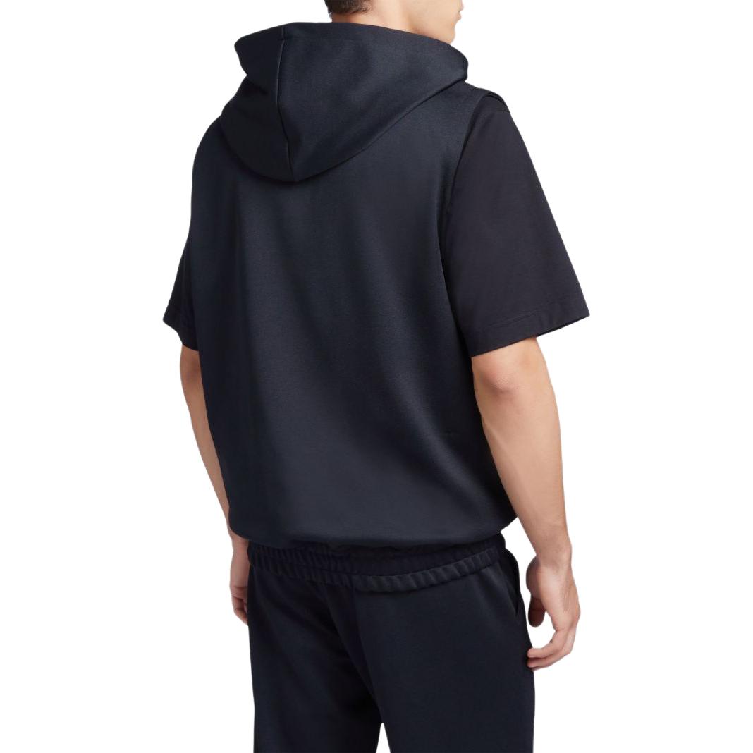 Shop Giuseppe Zanotti GZ SS24 Jaket Zip Hoodie Patch Logo Lelaki Hitam ERU4004001