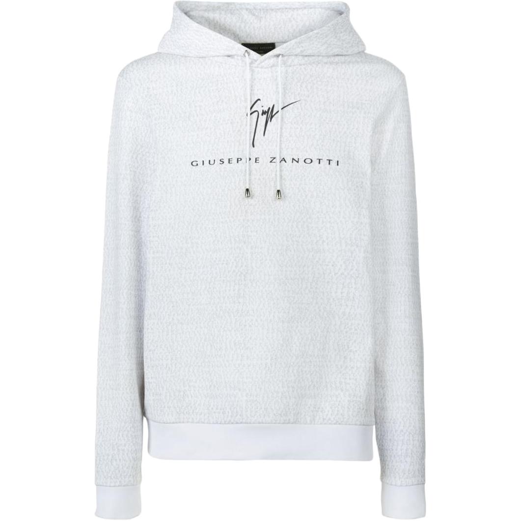 Giuseppe Zanotti GZ SS24 Logo Print Hoodie  Optical White. ERU4002001