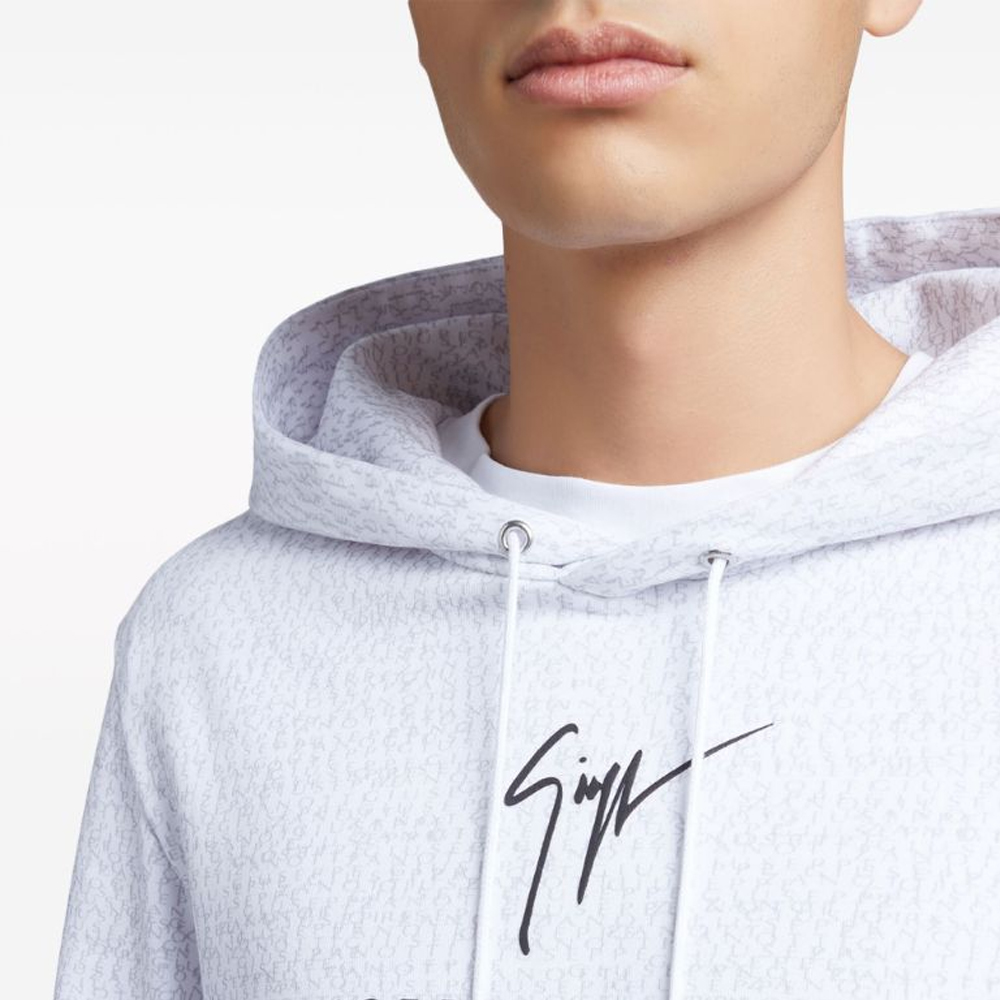 Details for Sudadera con Capucha Giuseppe Zanotti GZ SS24 Logo Óptico Blanco. ERU4002001