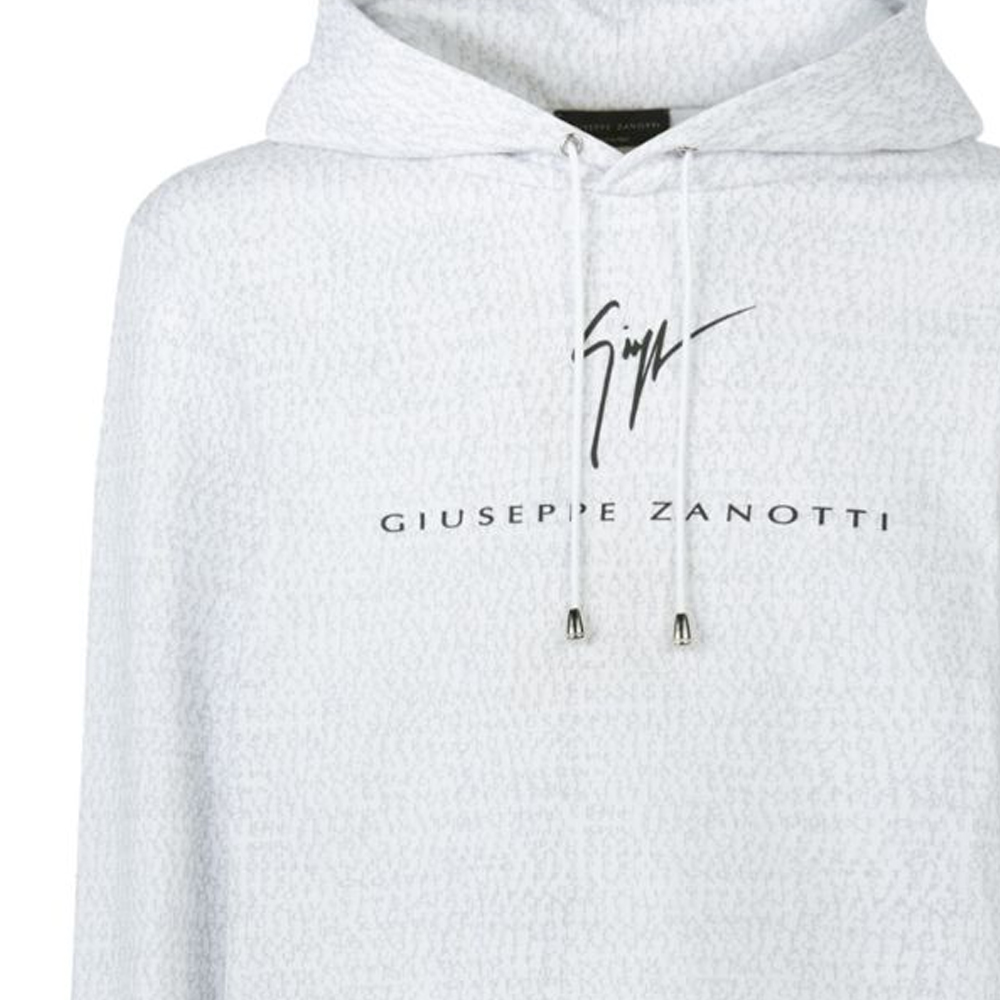 Sizing Sudadera con Capucha Giuseppe Zanotti GZ SS24 Logo Óptico Blanco. ERU4002001