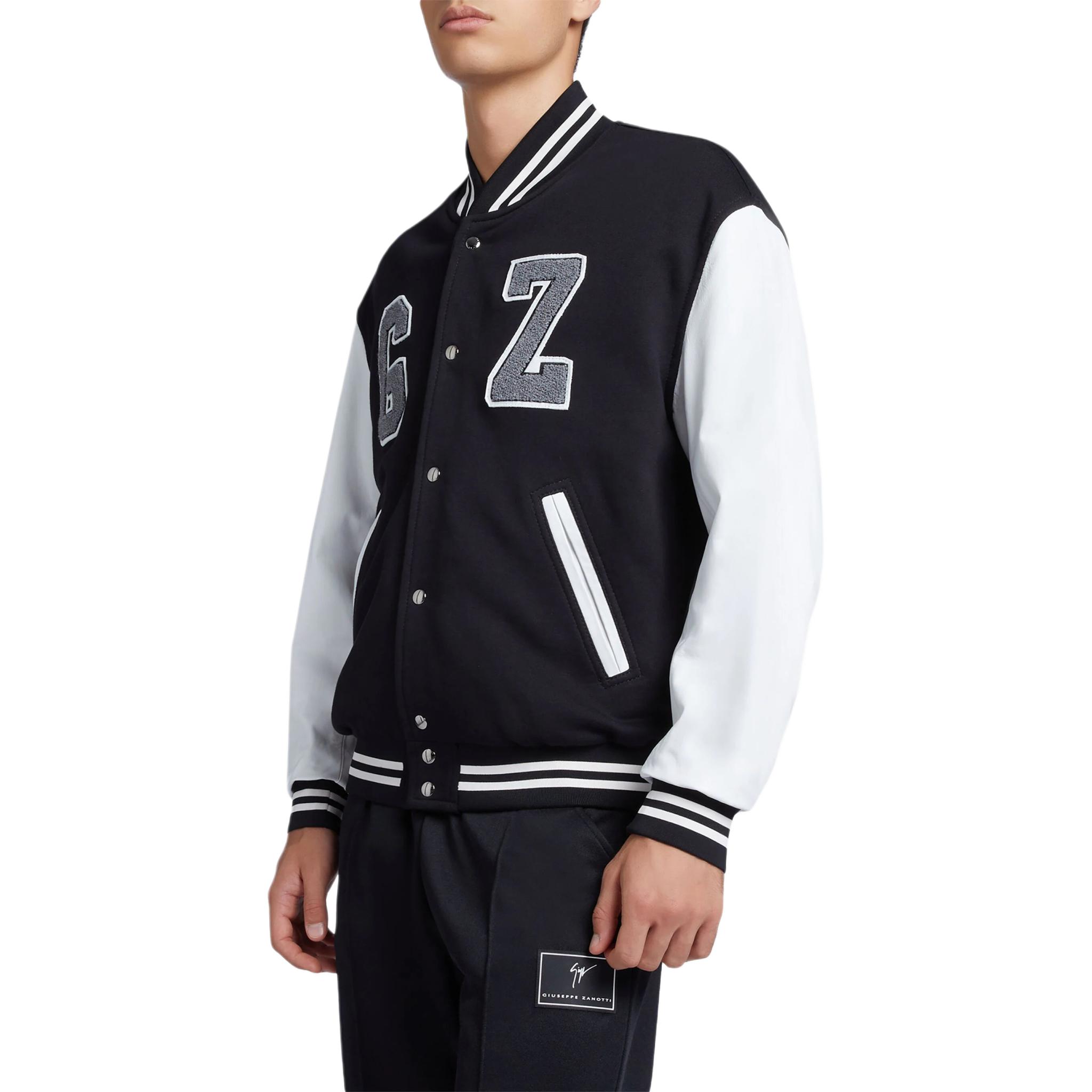 Purchase ジュゼッペザノッティ GZ SS24 ロゴ ストライプ ベースボールジャケット ブラック ERU4006001