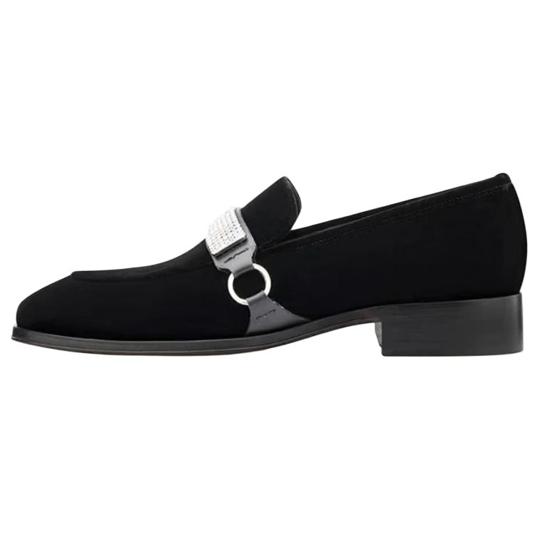 Giuseppe Zanotti GZ Suede Round Toe Black Loafers for Men IU90014 003