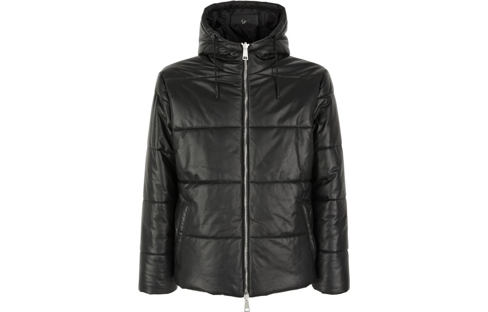 Giuseppe Zanotti GZ Unisex Glossy Black Hooded Jacket ERU2020H01