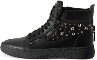 Giuseppe Zanotti High-Top 'Black Metal Studs Zipper' RU30025001 Giuseppe Zanotti High-Top 'Black Metal Studs Zipper' RU30025001