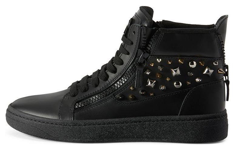 Giuseppe Zanotti High-Top 'Black Metal Studs Zipper' RU30025001