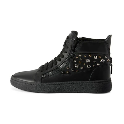 Giuseppe Zanotti High-Top 'Black Metal Studs Zipper'