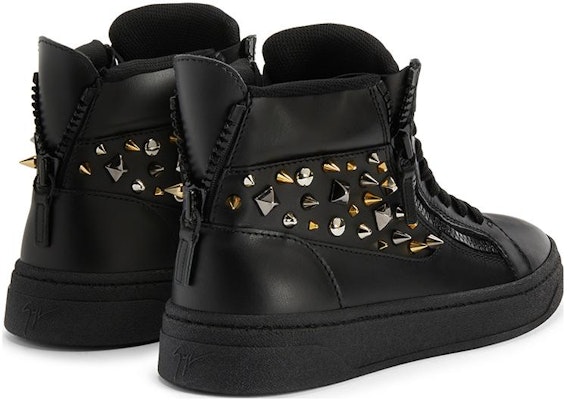 Giuseppe Zanotti High-Top 'Black Metal Studs Zipper' RU30025001 Shop Giuseppe Zanotti High-Top 'Black Metal Studs Zipper' RU30025001