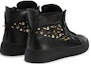 Shop Giuseppe Zanotti High-Top 'Black Metal Studs Zipper' - Tinggi 'Stud Logam Hitam Zip' RU30025001