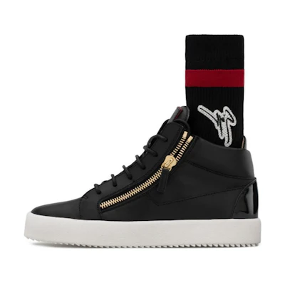Giuseppe Zanotti High-Top 'Black Metal Zip'