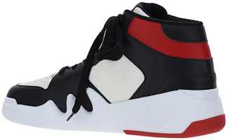 Purchase Giuseppe Zanotti 紅色皮革細節皮革高筒 "Talon" 運動鞋 男款 黑白相間