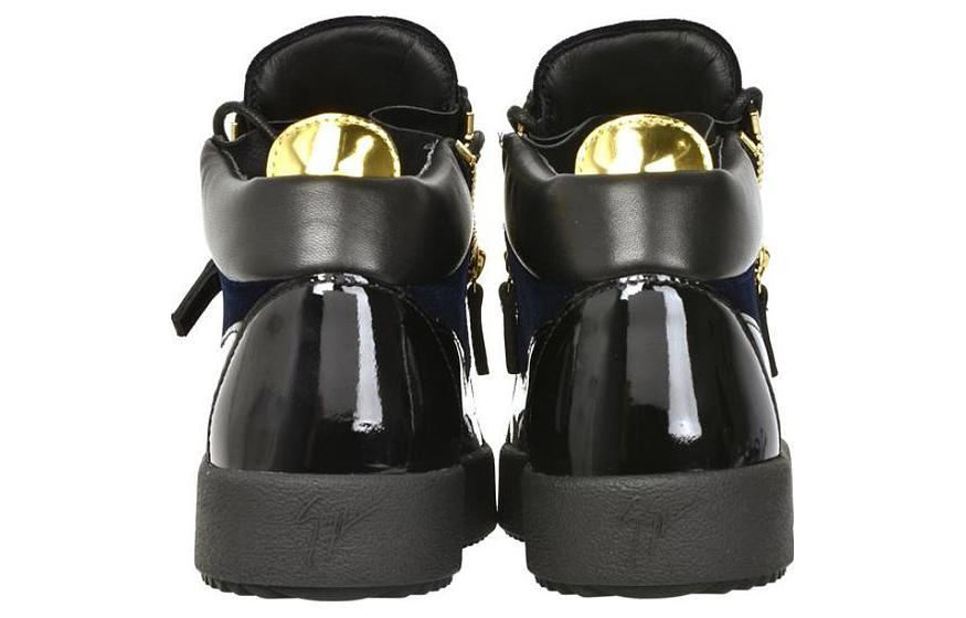 Shop Giuseppe Zanotti Sneaker Alta ''Black Metallic Zip'' RW70010-VERO-NERO