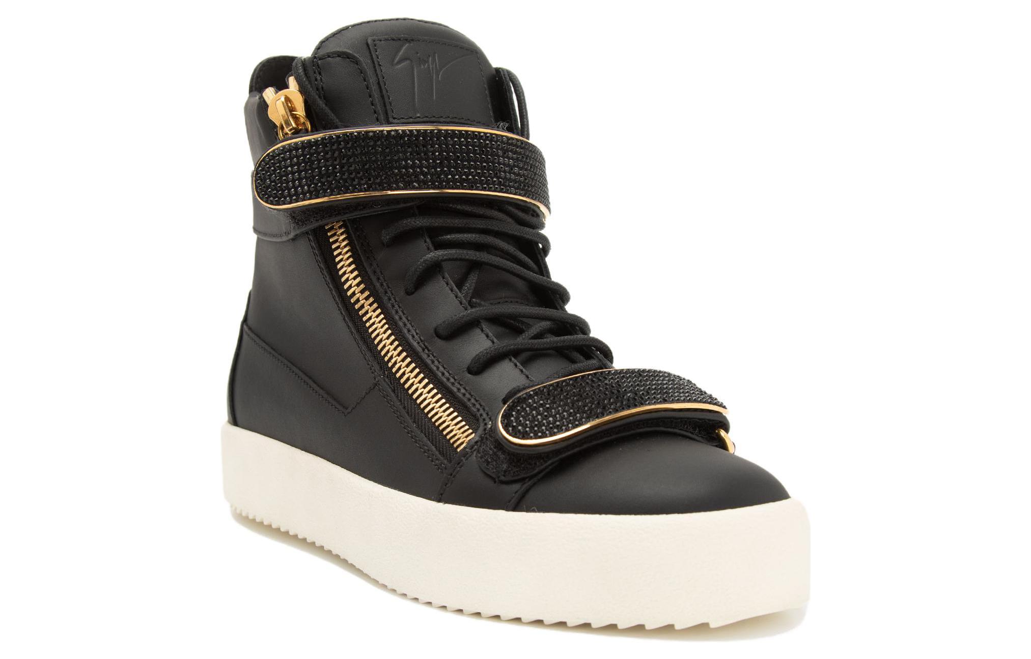 Order 朱塞佩·萨诺第高帮运动鞋「黑色皮革」 RM90024003