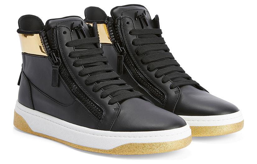 Order Giuseppe Zanotti Sepatu High-Top 'Kulit Hitam' RU30037001