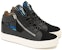 Giuseppe Zanotti High-Top Kulit 'Black Zip' RM90056001