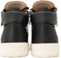 Shop Giuseppe Zanotti High-Top Kulit 'Black Zip' RM90056001