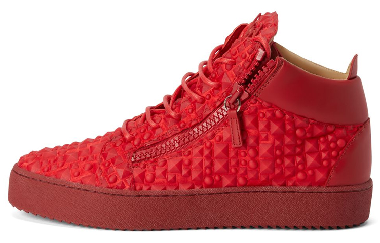 Giuseppe Zanotti Kriss 'Red Leather Synthetic Lace-Up Fashion Sneaker'