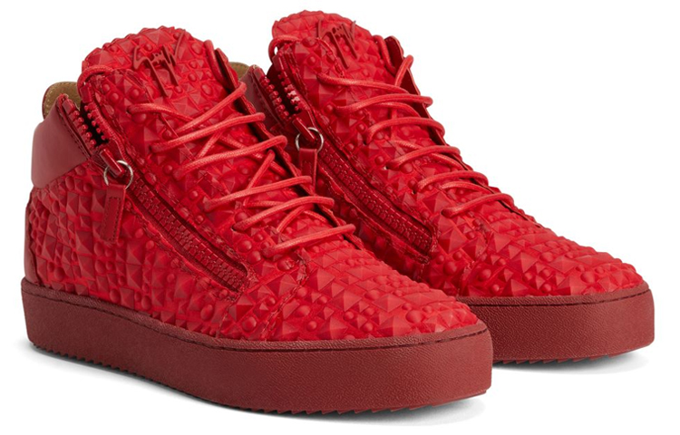 Giuseppe Zanotti Kriss 'Red Leather Synthetic Lace-Up Fashion Sneaker' 圖 2