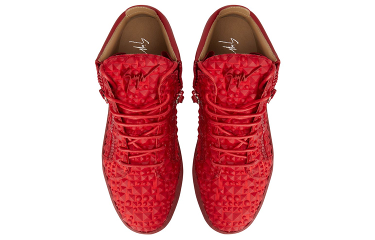 Giuseppe Zanotti Kriss 'Red Leather Synthetic Lace-Up Fashion Sneaker' 圖 4