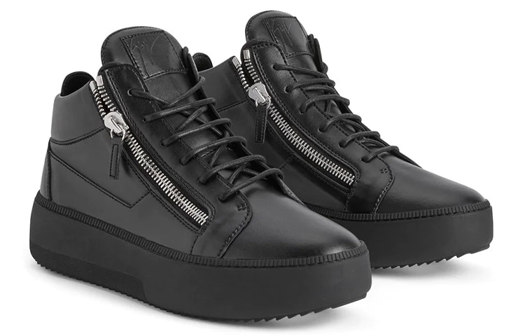 Order Giuseppe Zanotti Kriss Mid-Top 'Hitam Musim Sejuk' RU00119H01