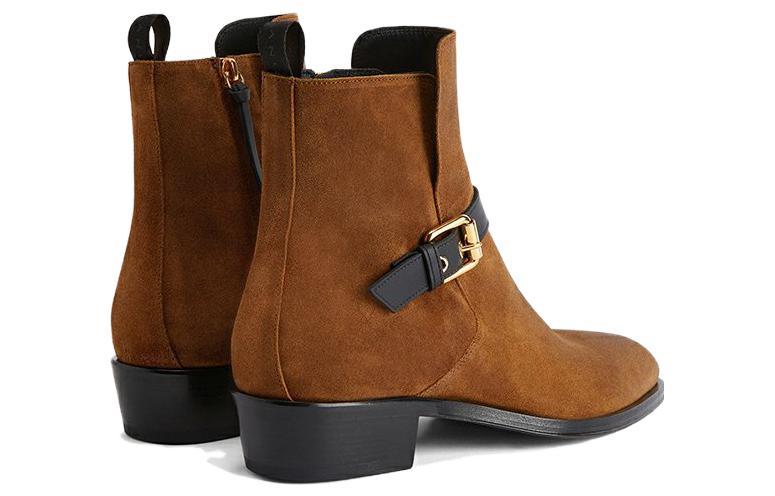 Giuseppe Zanotti Leather Boot 'Fashion Metal Buckle Brown' 圖 3