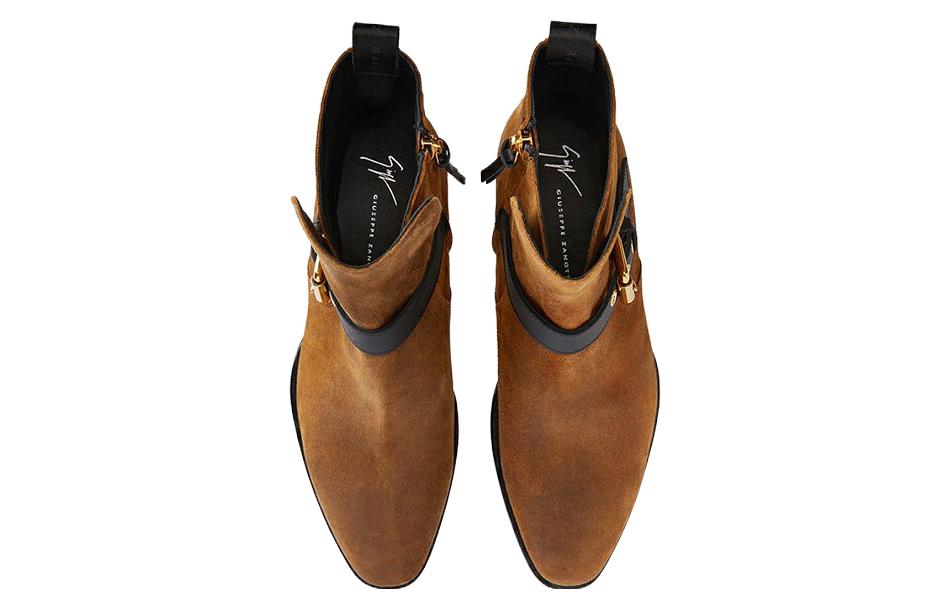 Giuseppe Zanotti Leather Boot 'Fashion Metal Buckle Brown' 圖 4