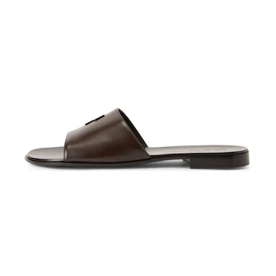 Giuseppe Zanotti Leather Flat Sandal 'Brown'