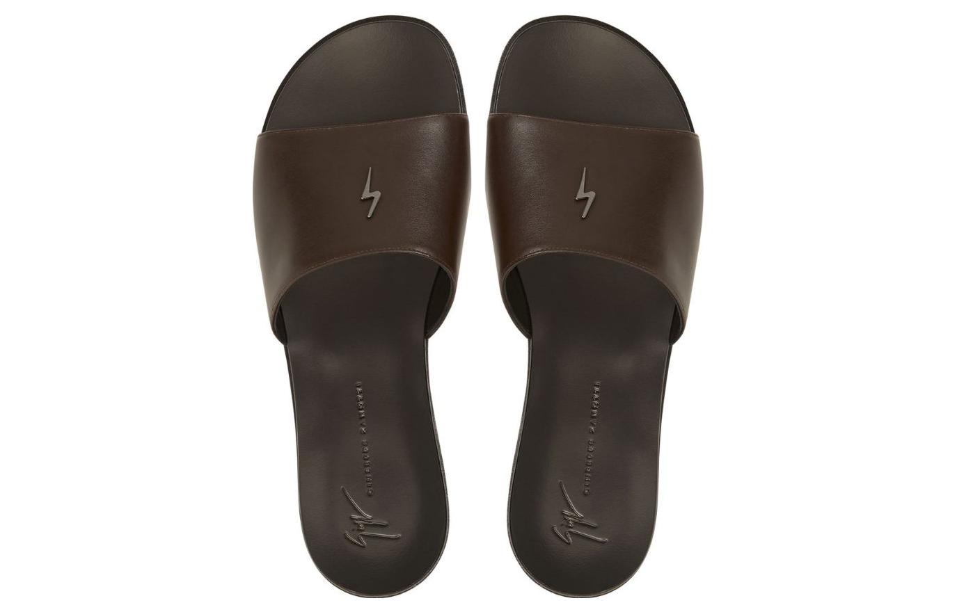 Giuseppe Zanotti Leather Flat Sandal 'Brown' 圖 3