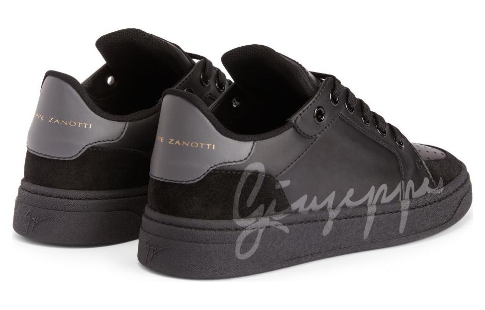 Shop Zapatillas Bajas de Cuero Giuseppe Zanotti 'Negro con Cordones' RU30053001