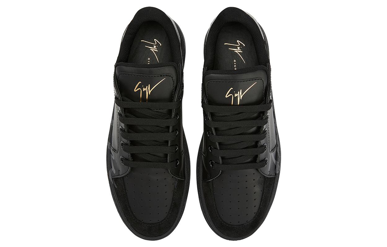 Purchase Zapatillas Bajas de Cuero Giuseppe Zanotti 'Negro con Cordones' RU30053001