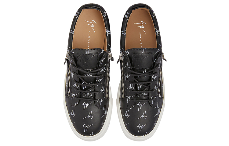 Shop Giuseppe Zanotti Leather Low Top 'Black' RU00104H02