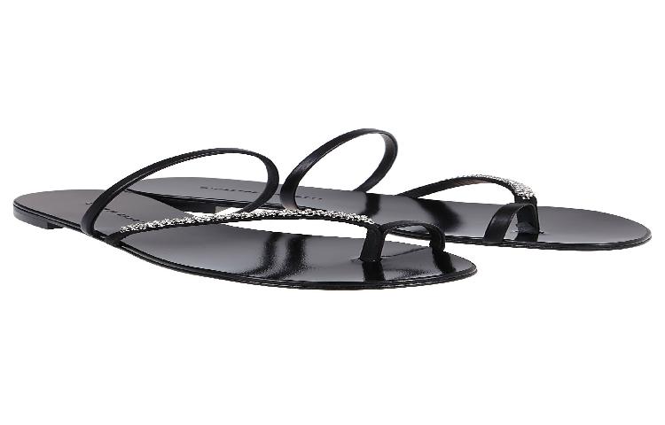 Giuseppe Zanotti Leather Sandals 'Crystal Embellished Black 67' 圖 7