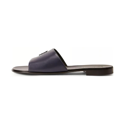 Giuseppe Zanotti Leather Slide 'Blue Toe Loop'