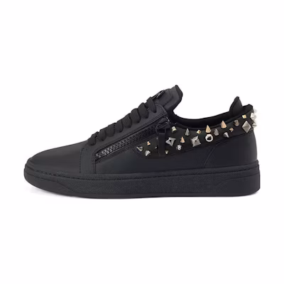 Giuseppe Zanotti Low-Top 'Black Metal Rivet Embroidery'