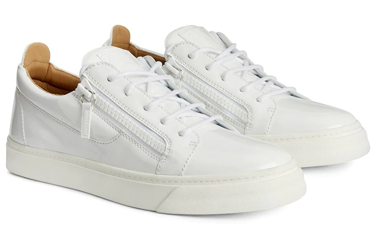 Order Giuseppe Zanotti/GZ 鏡面效果 合成面料 低幫百搭小白鞋 潮流舒適 時尚板鞋 男款 白色