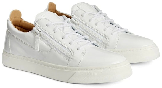 Giuseppe Zanotti/GZ 鏡面效果 合成面料 低幫百搭小白鞋 潮流舒適 時尚板鞋 男款 白色 Order Giuseppe Zanotti/GZ 鏡面效果 合成面料 低幫百搭小白鞋 潮流舒適 時尚板鞋 男款 白色