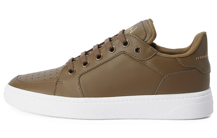 Buy giuseppe zanotti/GZ 皮革 系帶 印花 低筒 帆布鞋 男款 軍綠色