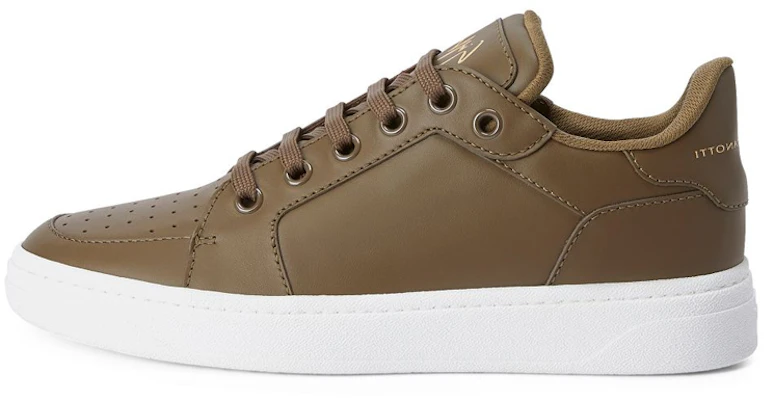 giuseppe zanotti/GZ 皮革 系帶 印花 低筒 帆布鞋 男款 軍綠色 Buy giuseppe zanotti/GZ 皮革 系帶 印花 低筒 帆布鞋 男款 軍綠色