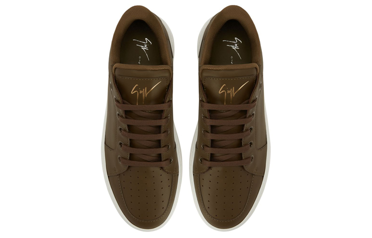 Lookbook giuseppe zanotti/GZ 皮革 系帶 印花 低筒 帆布鞋 男款 軍綠色