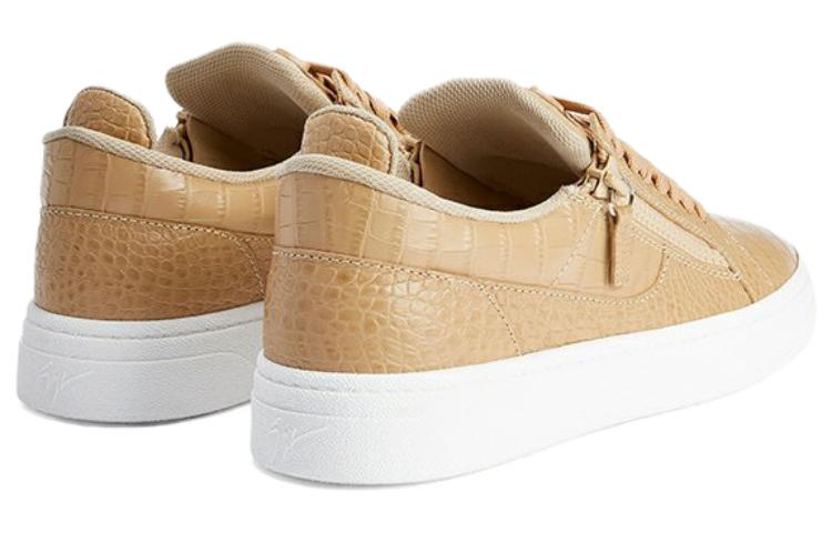 Shop Giuseppe Zanotti Low Top 'Beige Croc Print' RU30029003