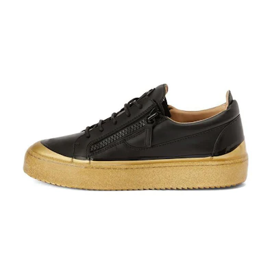 Giuseppe Zanotti Low Top 'Black Leather CMFT Strap'