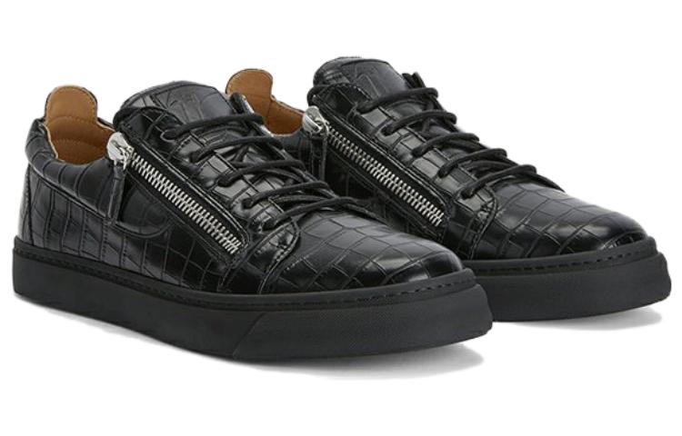 Order 朱塞佩·萨诺蒂 黑色皮革系带低帮舒适鞋 RU00106H06