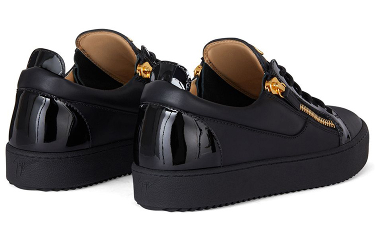 Shop Giuseppe Zanotti Baskets Basses ''Black Metal Zipper'' RU00010003