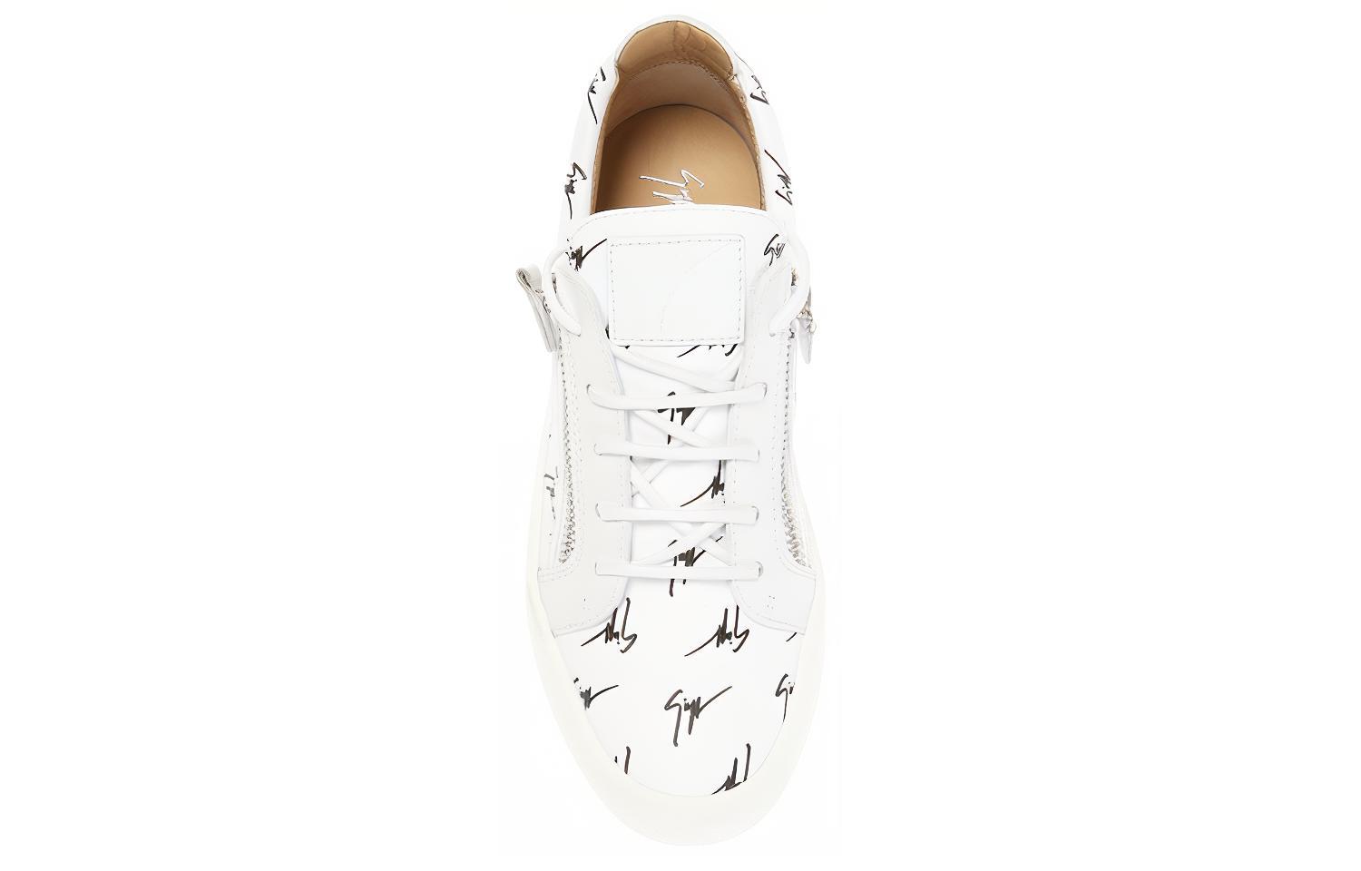 Shop Giuseppe Zanotti Low Top Leather Sneakers 'White' RM80030001