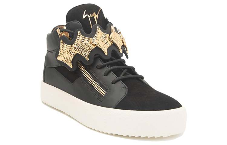 Order Giuseppe Zanotti Mid-Top ''Zwarte Leren Fashion Sneakers'' RU80059001