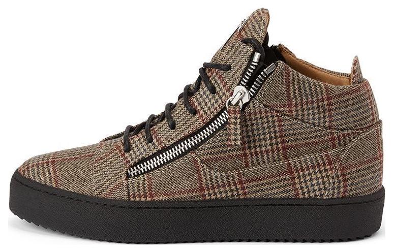 Giuseppe Zanotti Mid-Top Sneakers 'Brown Woven Lace-Up'