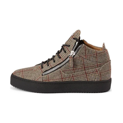 Giuseppe Zanotti Mid-Top Sneakers 'Brown Woven Lace-Up'