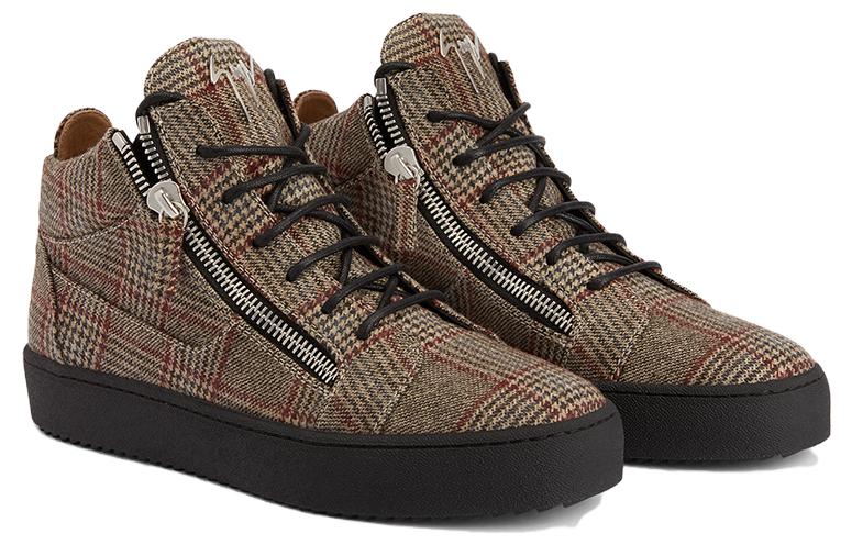 Giuseppe Zanotti Mid-Top Sneakers 'Brown Woven Lace-Up' 圖 2