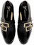Lookbook Giuseppe Zanotti PU Comfort 'Hujung Bulat Hitam dengan Gesper Emas' IU30026001