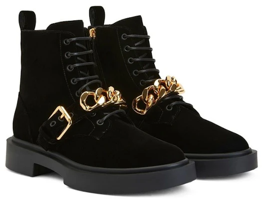 Botas Cortas con Cordones Giuseppe Zanotti 'Terciopelo Negro' IU20025002 Order Botas Cortas con Cordones Giuseppe Zanotti 'Terciopelo Negro' IU20025002