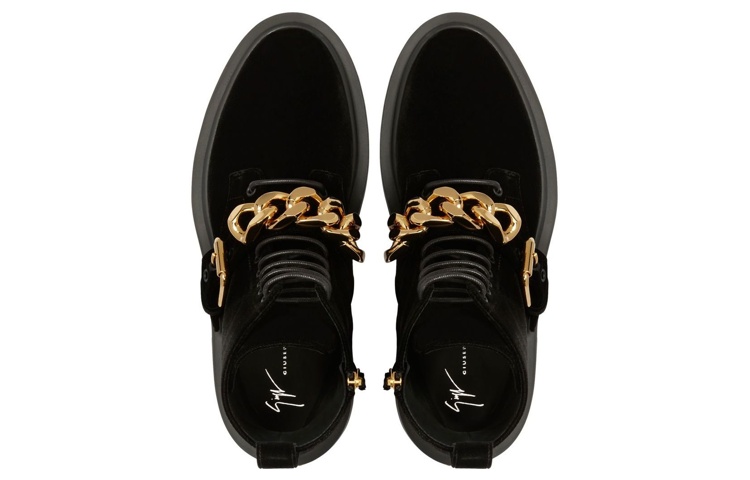 Giuseppe Zanotti Short Lace-Up Boots 'Black Velvet' 圖 4